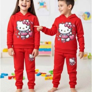 Red Hello Kitty Hoodies Set